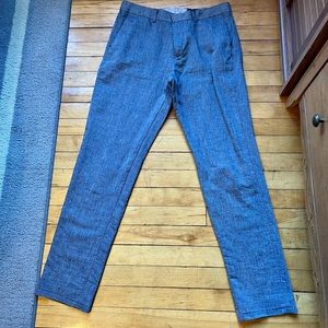 H&M Cotton and linen dress pants size 33R grey slim fit.